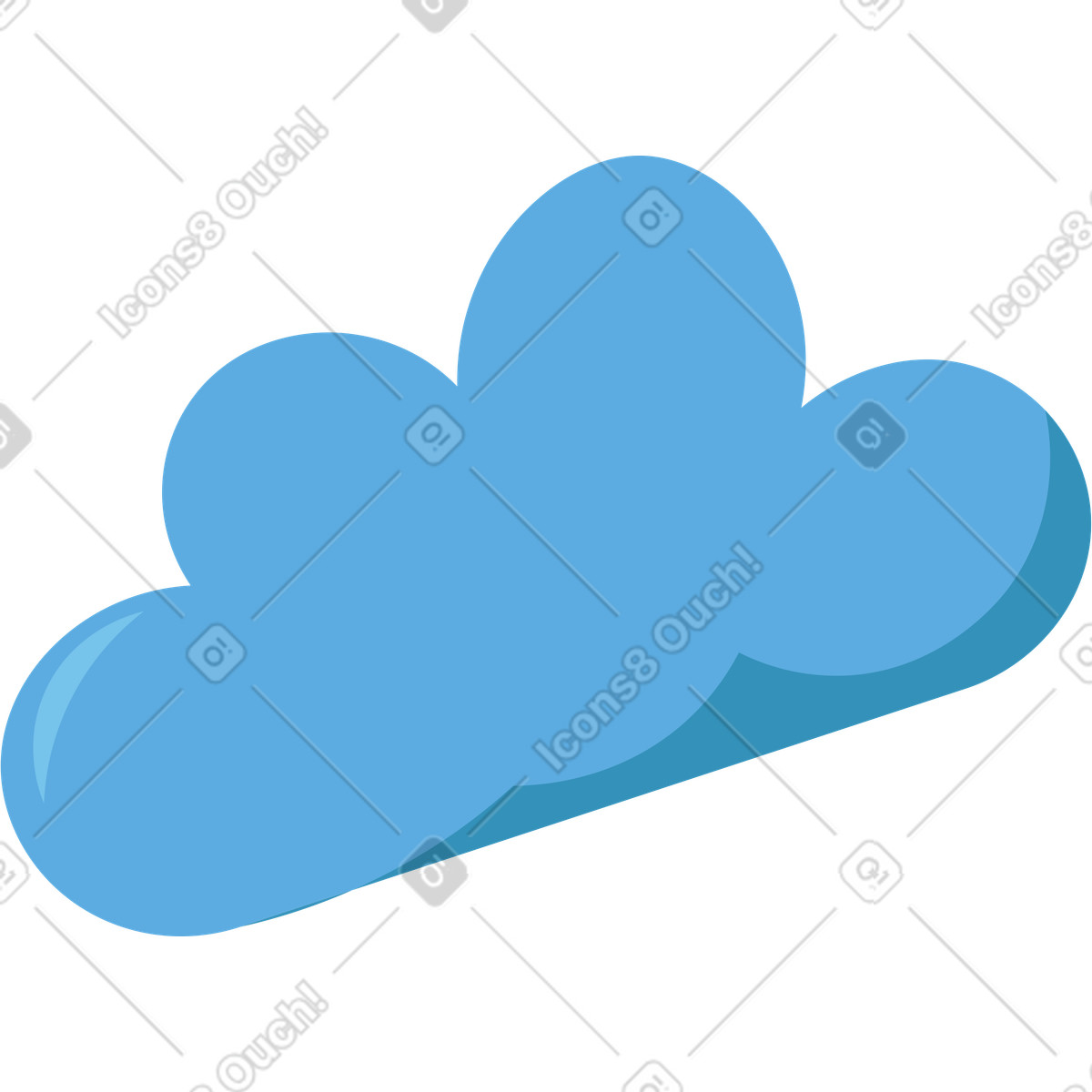 Ilustração de Blue fluffy cloud em no estilo Dizzy para baixar em PNG, SVG