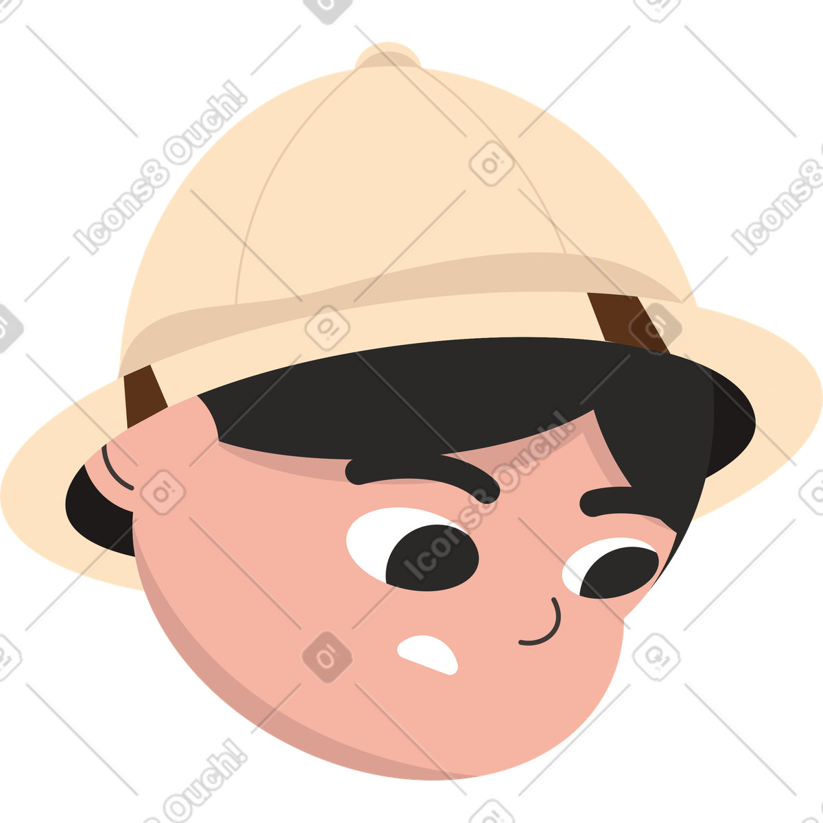 Dizzy スタイルの サファリハットの男 のイラストをPNG、SVG形式でダウンロード