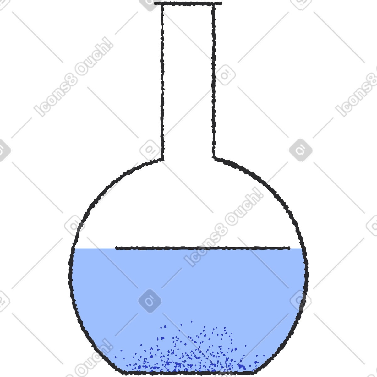 Ilustração de Tubo ensaio azul em no estilo Pablo para baixar em PNG, SVG