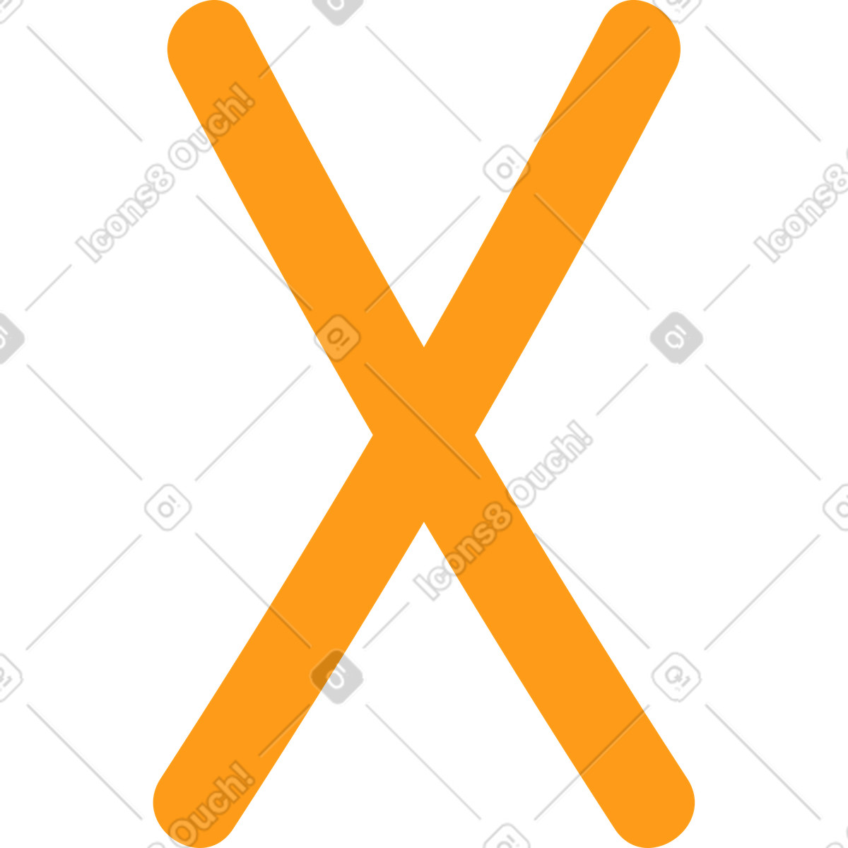 Kingdom スタイルの Xイエロー のイラストをPNG、SVG形式でダウンロード
