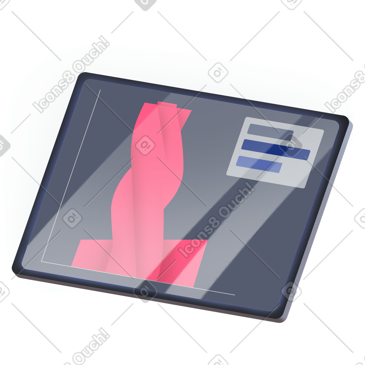 Ilustración Tablet with scheme en estilo Props a descargar en PNG y SVG