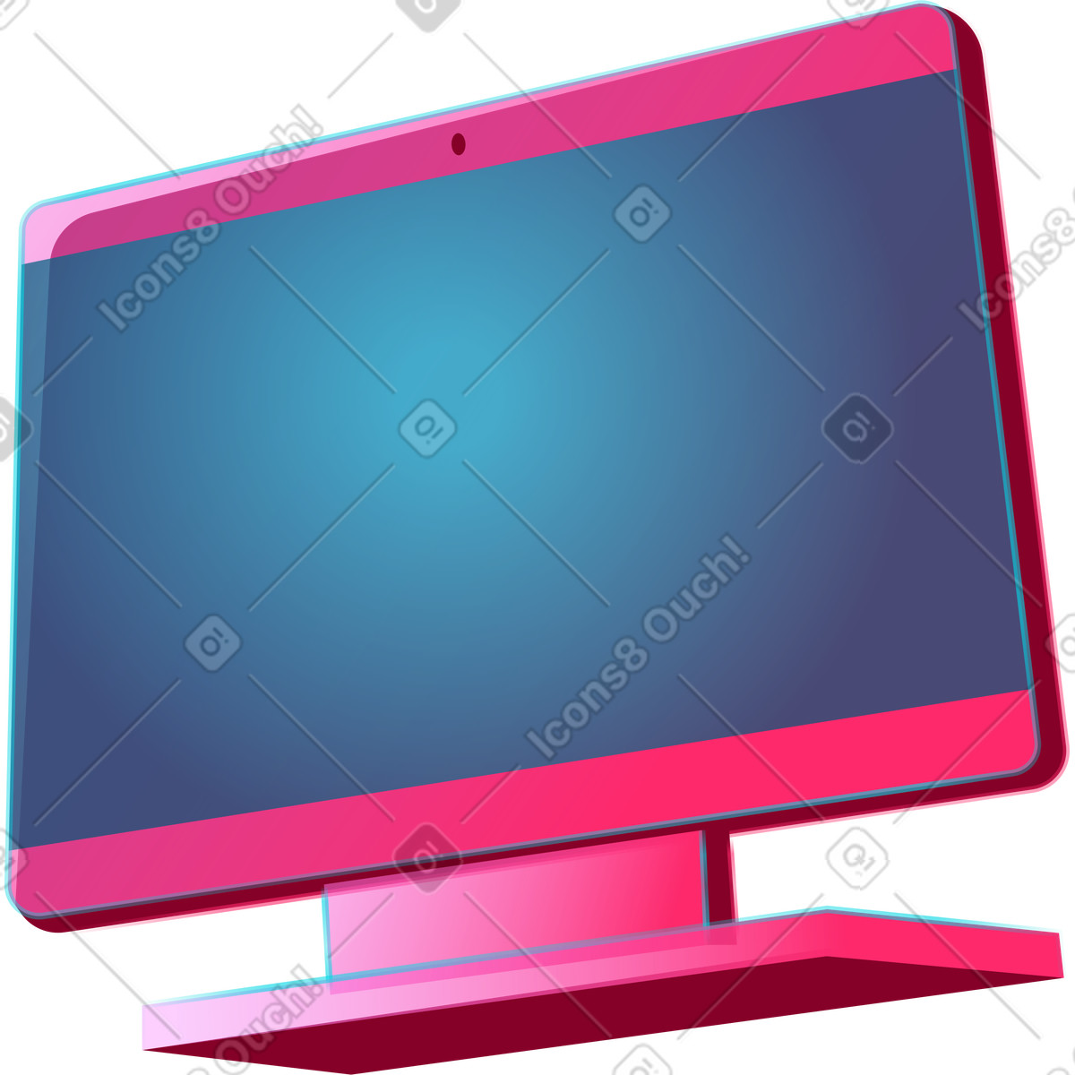 Illustration Écran d'ordinateur de projection dans le style Neon à télécharger aux formats PNG, SVG