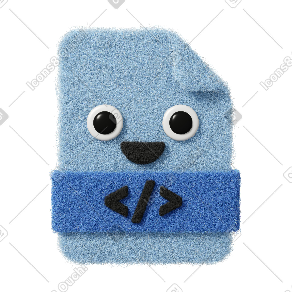 Document file with code symbol illustration in Fuzzy style download in PNG, SVG
