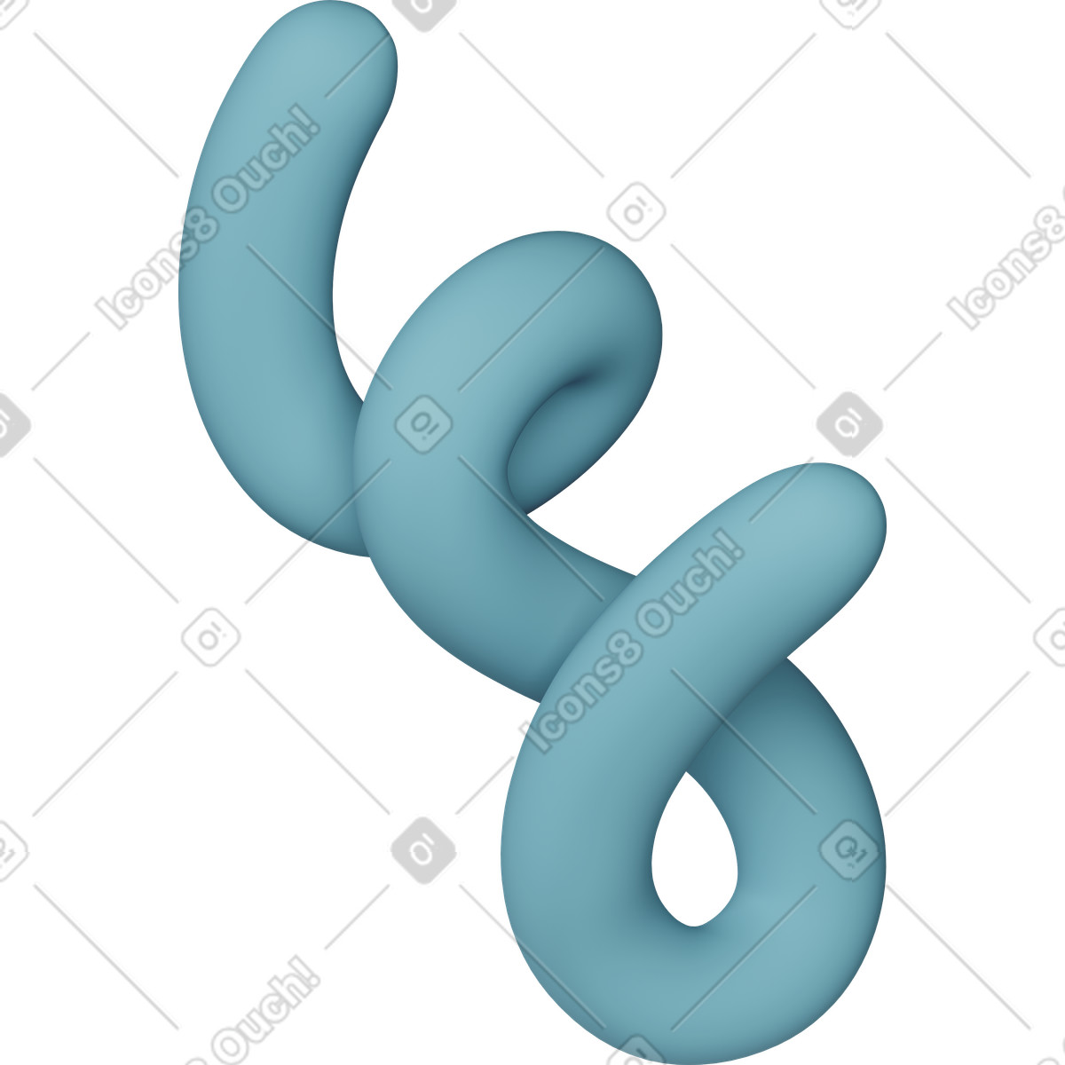 Ilustração de Abstract twisted line em no estilo 3D Casual life para baixar em PNG, SVG