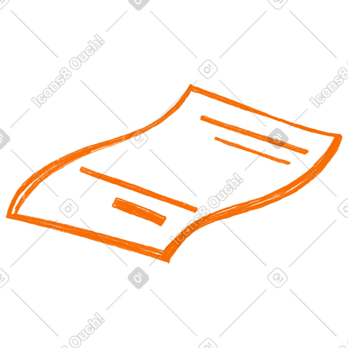 Ilustração de Orange cashier's check em no estilo Biro para baixar em PNG, SVG