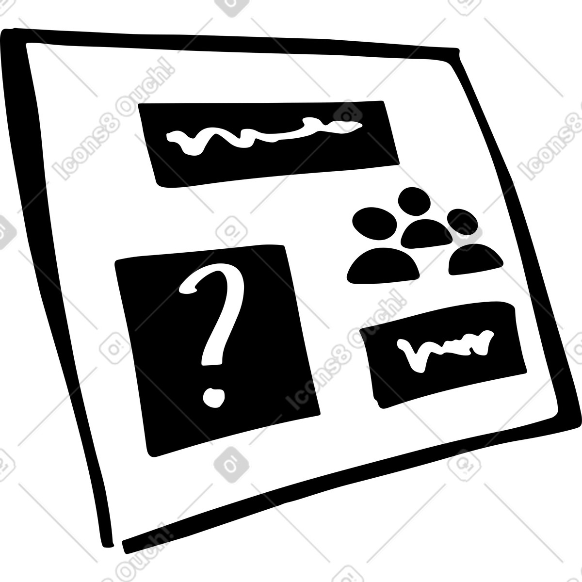Planning and performance management dashboard illustration in Line style download in PNG, SVG