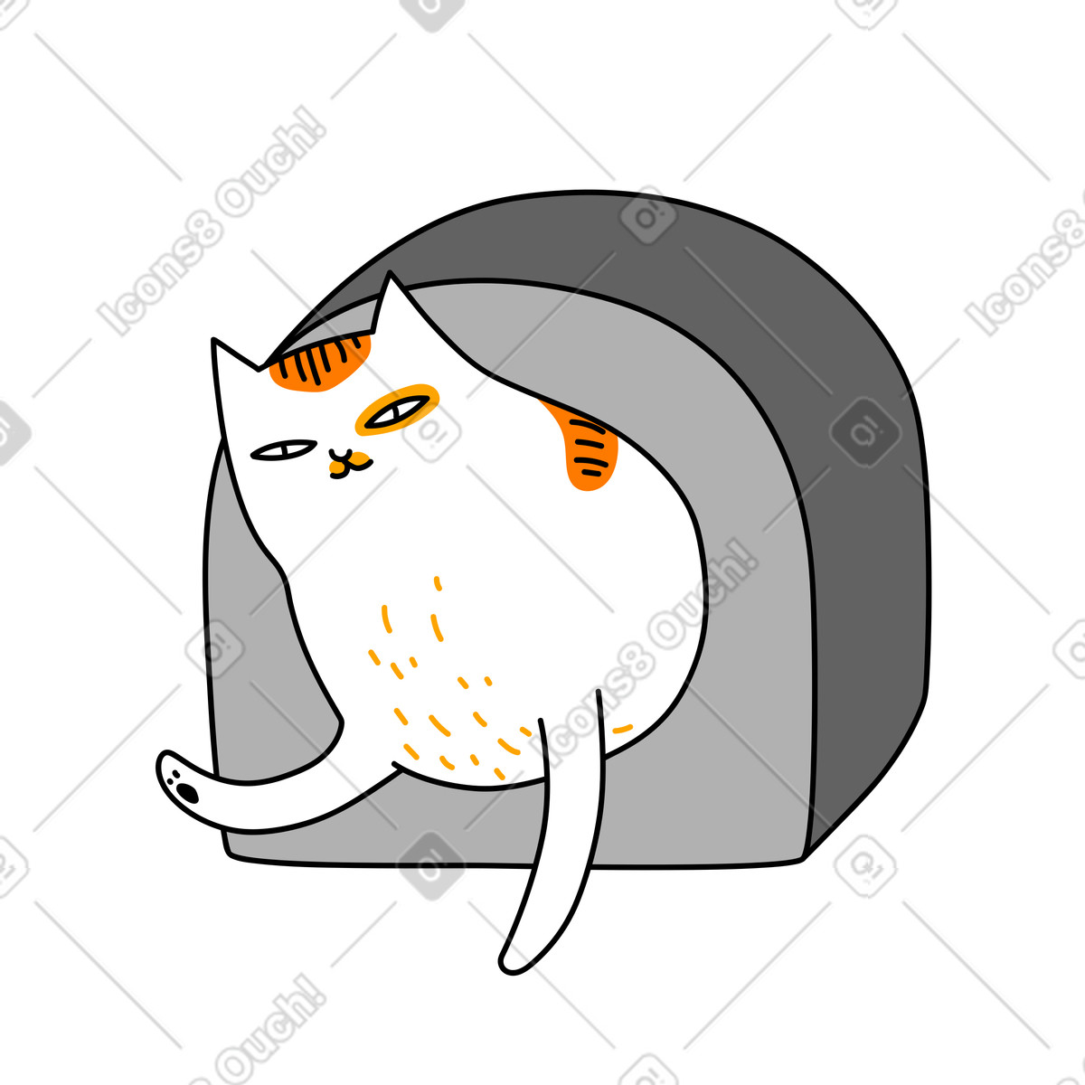 Ilustração de Cat waving from doorway, Logged out or user exit em no estilo Purr para baixar em PNG, SVG