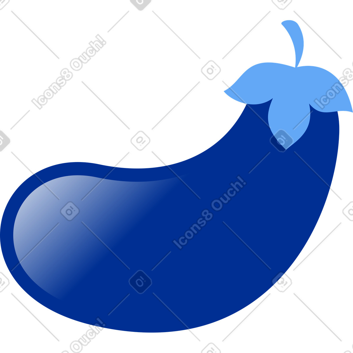 Eggplant illustration in Glossy style download in PNG, SVG