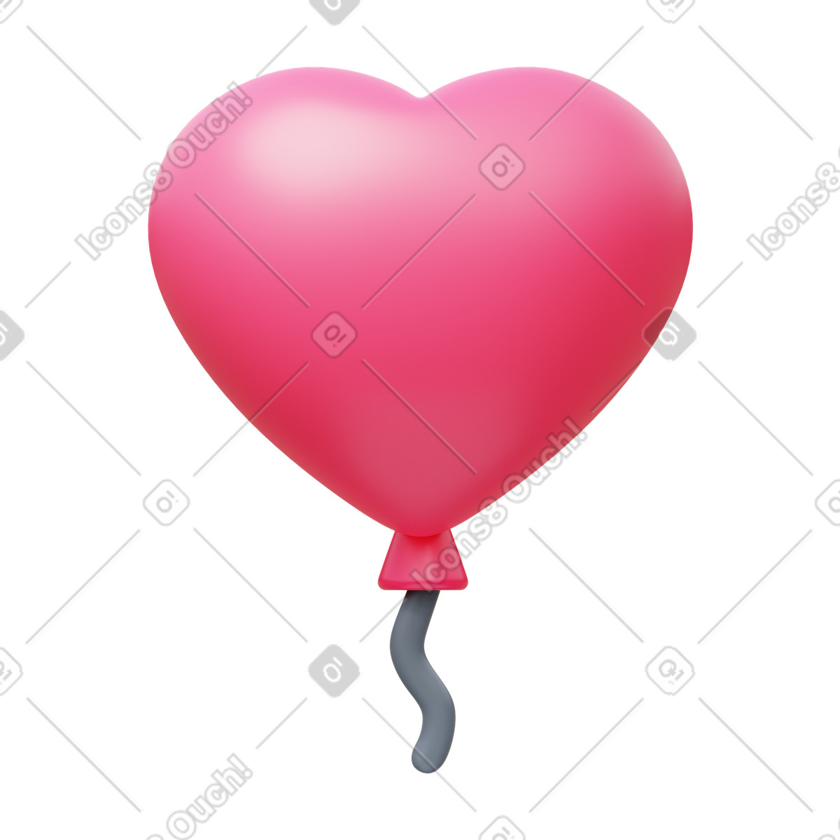 Ilustração de Balão coração em no estilo 3D Fluency para baixar em PNG, SVG
