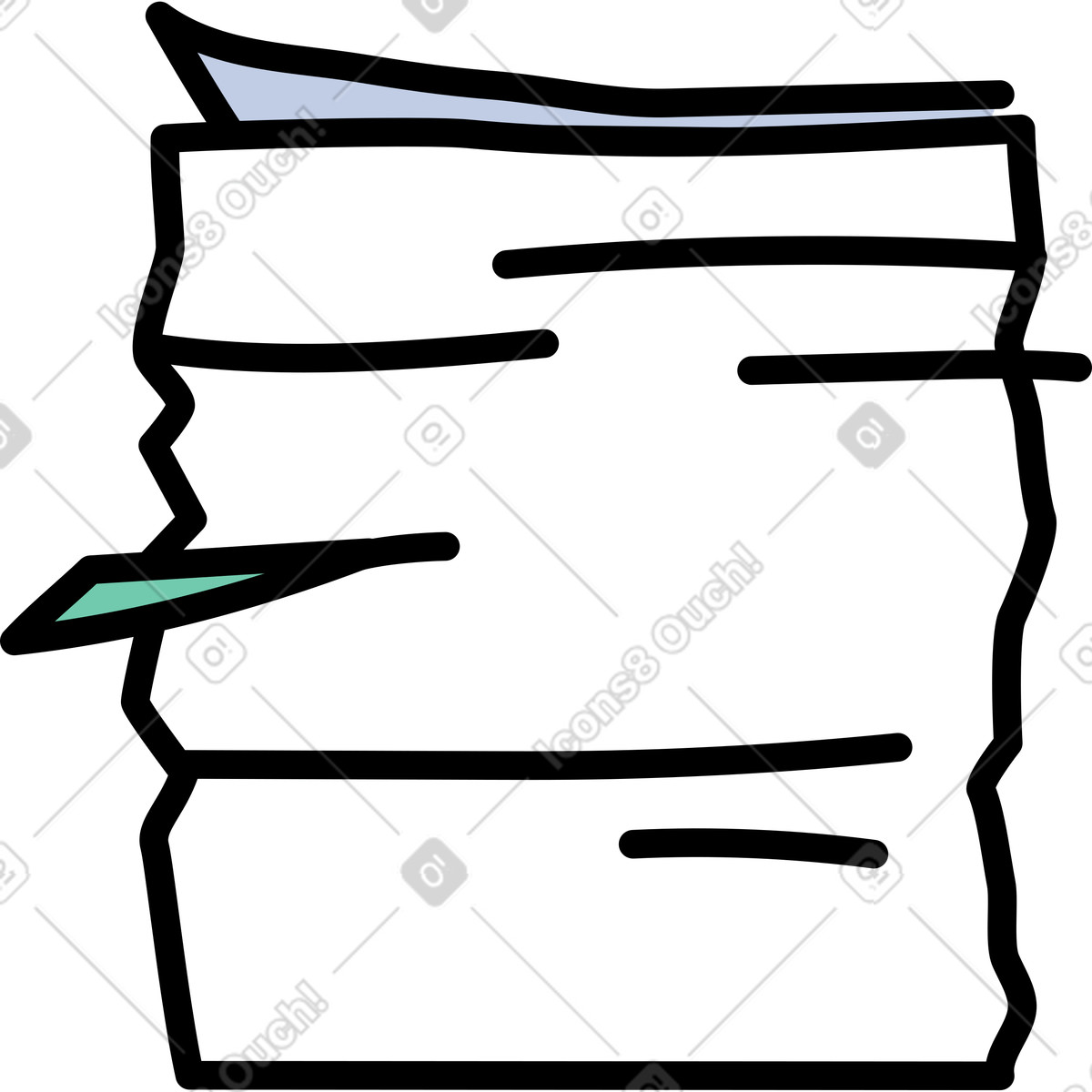 Stapel papiere-Illustration im Notes-Stil als Download in PNG, SVG