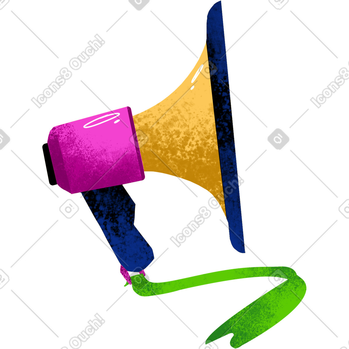 Иллюстрация Yellow-pink loudspeaker в стиле Flare — скачать в форматах PNG, SVG