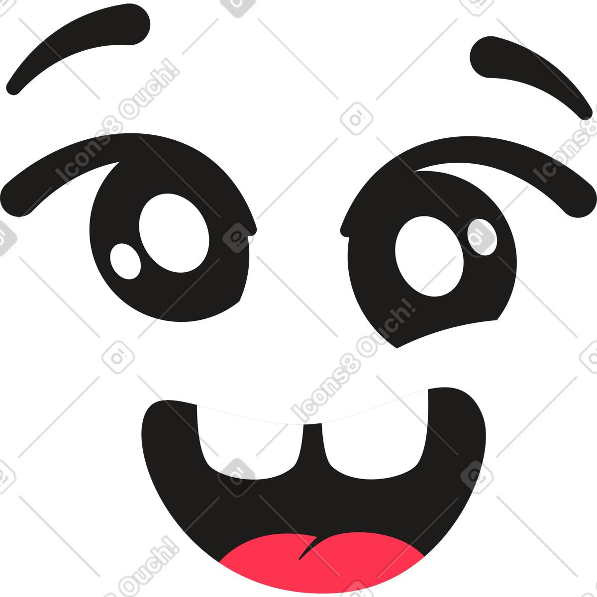 Zany emotion illustration featuring vibrant colors and lively expressions clipart