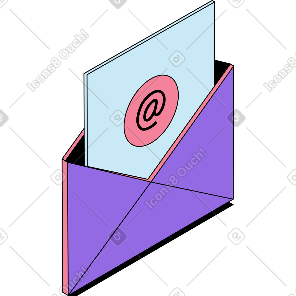 Ilustração de E-mail em envelope no estilo Project para baixar PNG, SVG