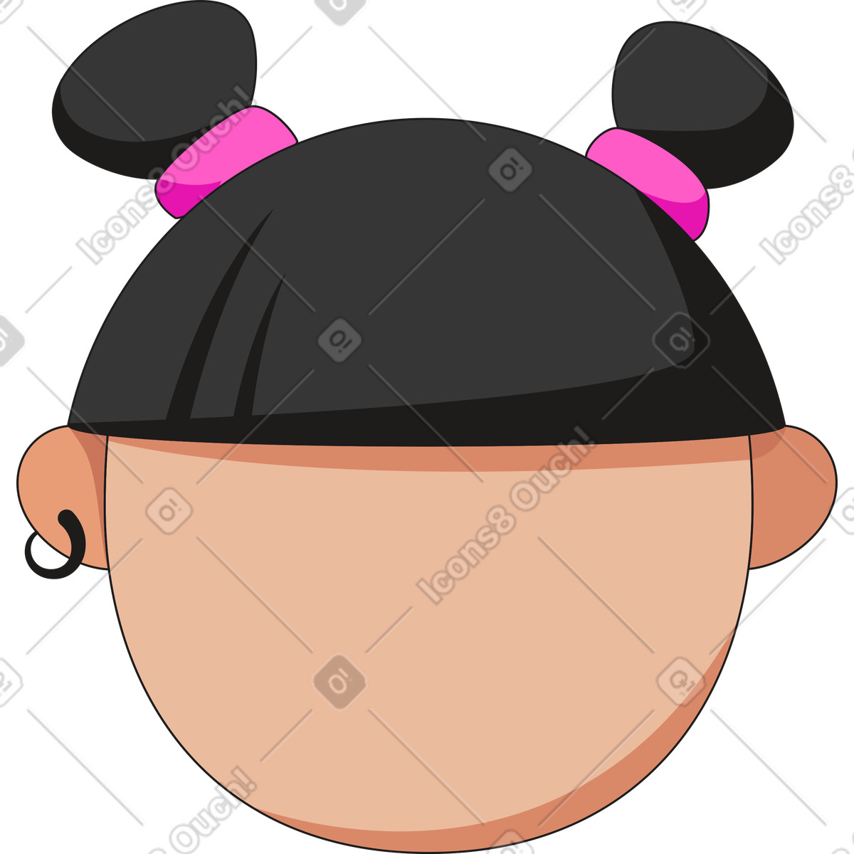 Faccia con due code illustration in PNG, SVG