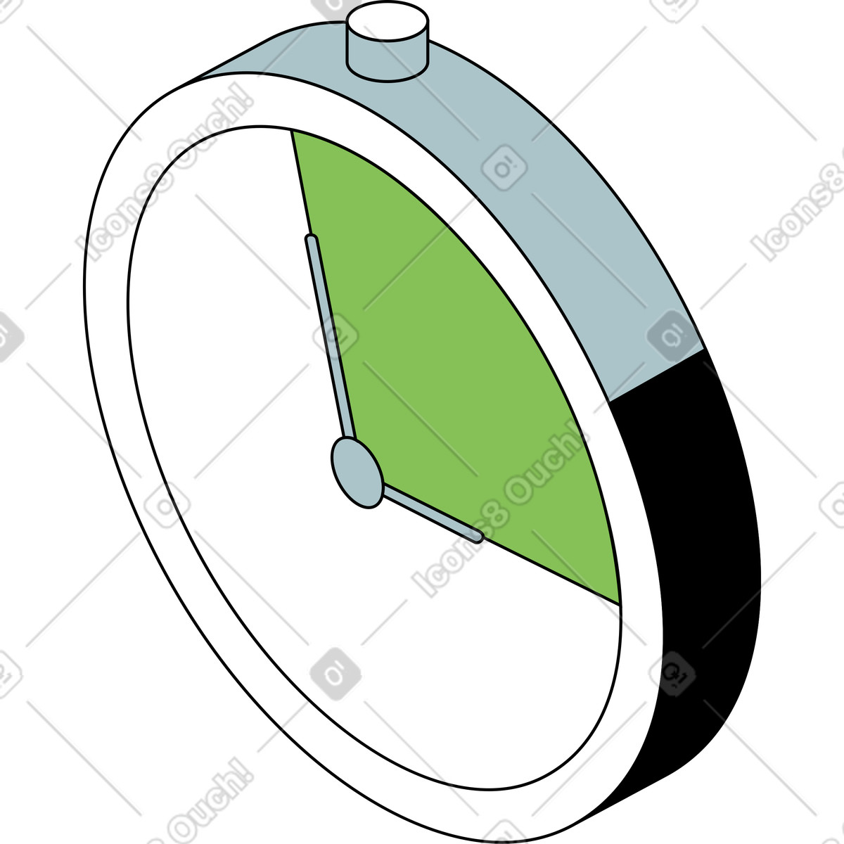 Timer illustration in Isometric style download in PNG, SVG