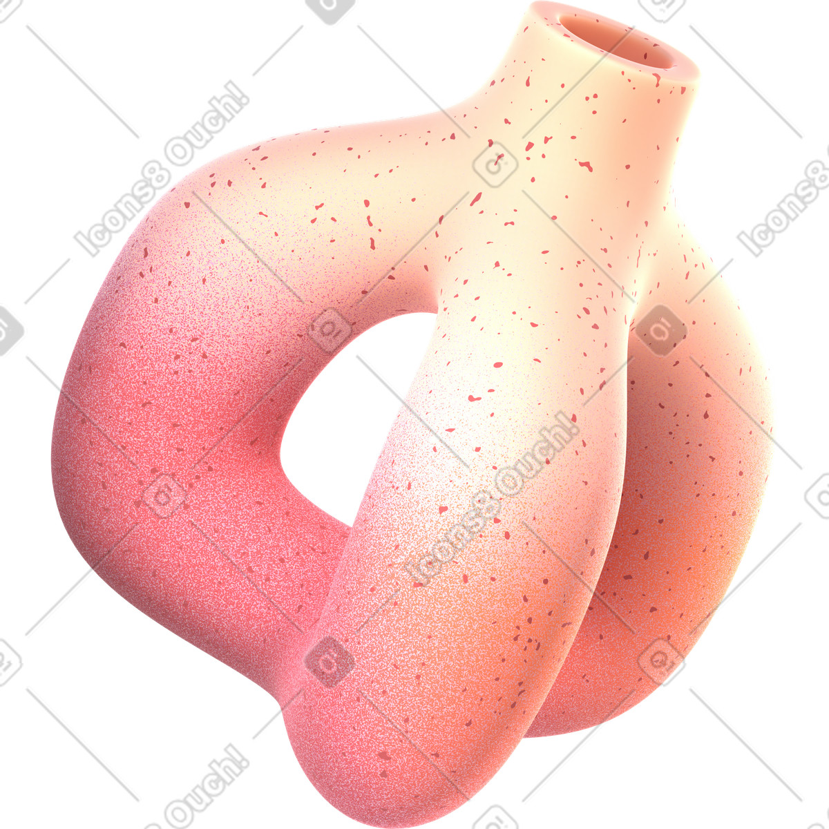 Sophisticated modern vase illustration in 3D Glassy style download in PNG, SVG