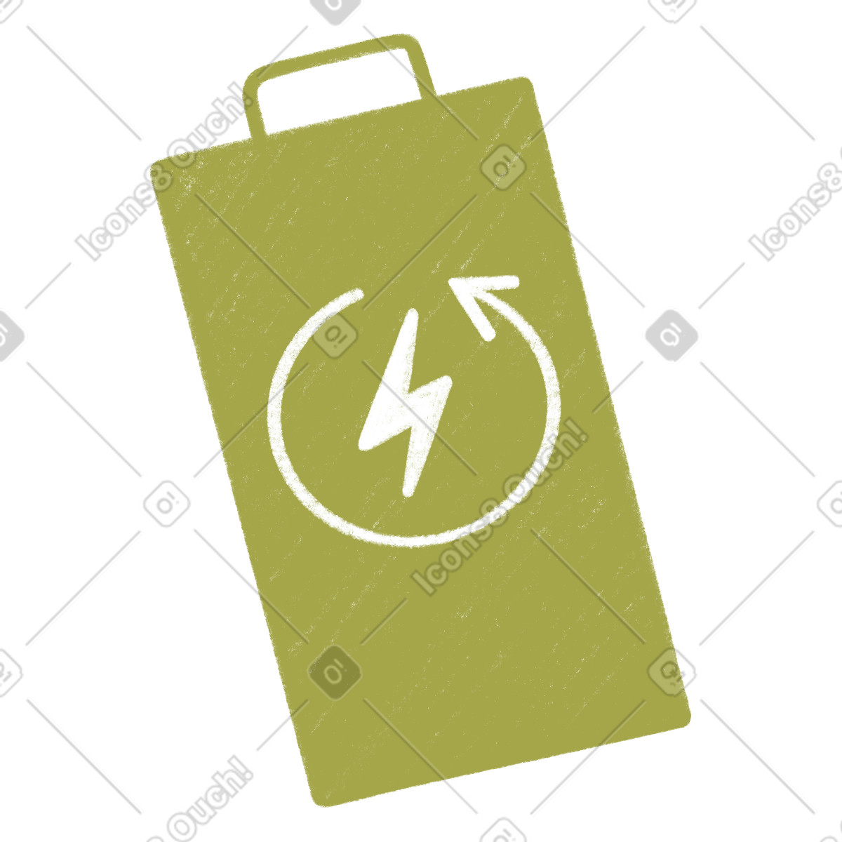 Grüne batterie-Illustration im Tutti-Stil als Download in PNG, SVG