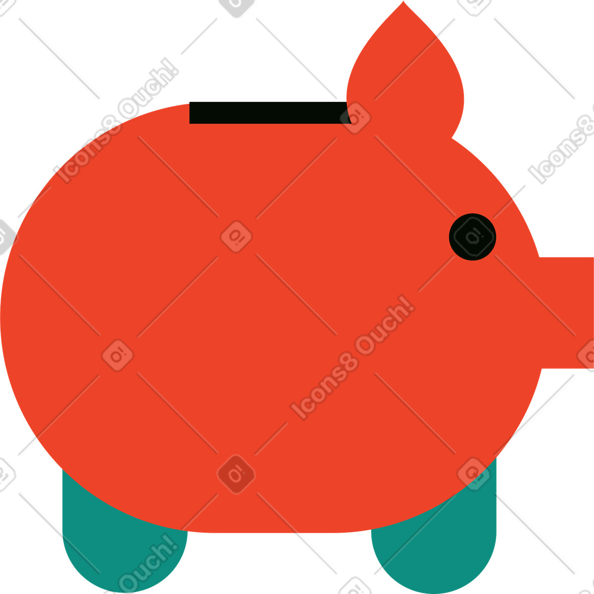 Ilustração animada de Red piggy bank em no estilo Polar para baixar em GIF, Lottie (JSON), AE