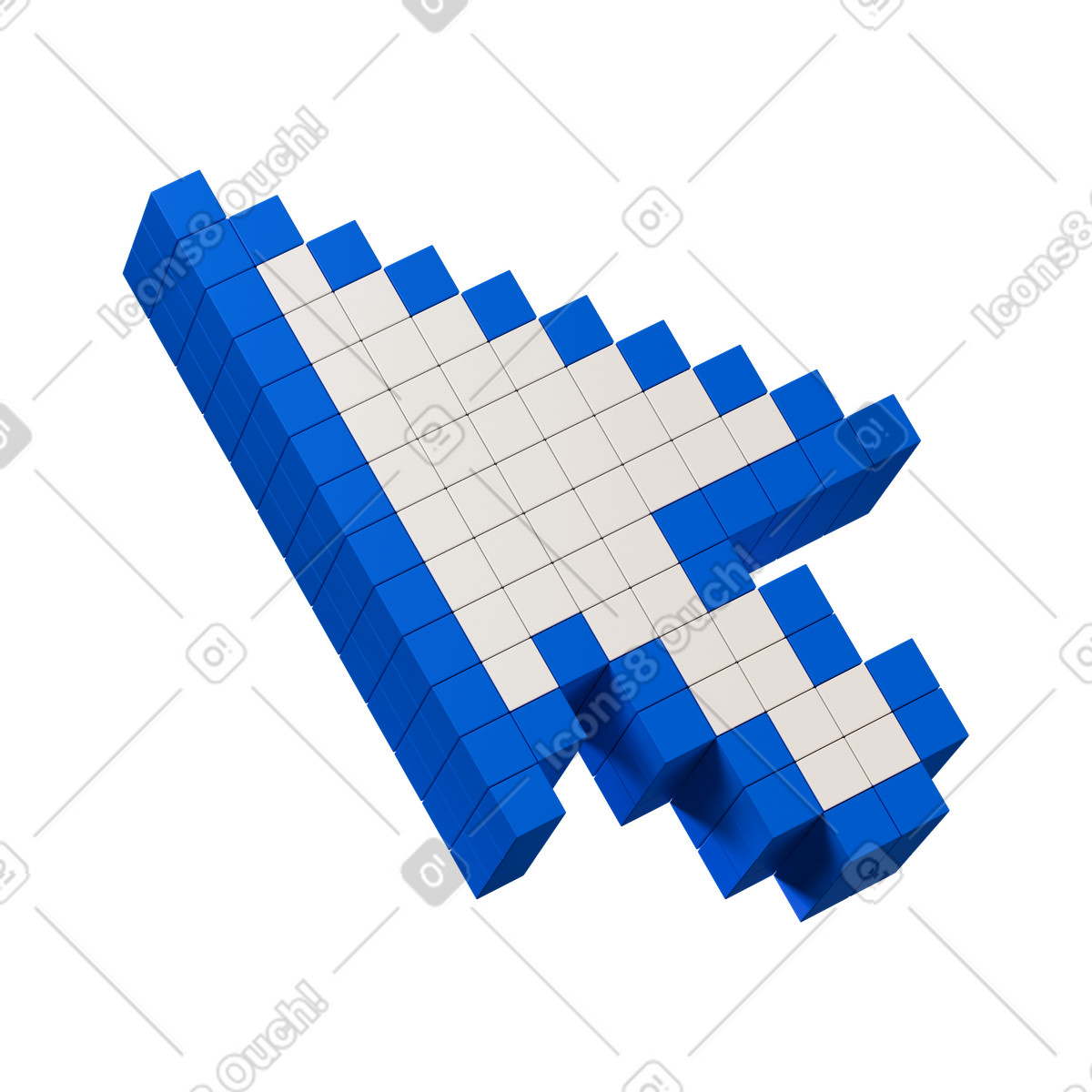 Cursor illustration in 3D Stickle style download in PNG, SVG
