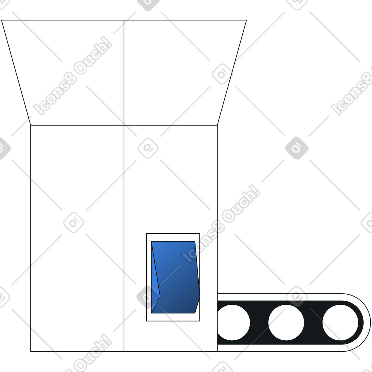 Product sorting unit illustration in Midnight style download in PNG, SVG