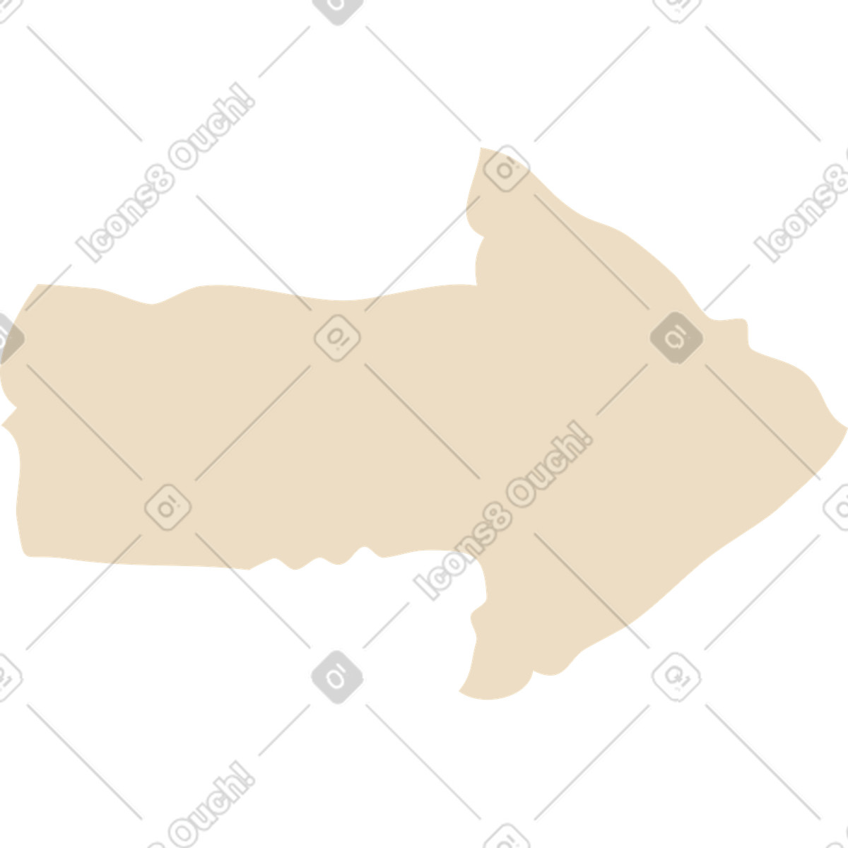 Ilustração de Beige arrow shape em no estilo Flamenco para baixar em PNG, SVG