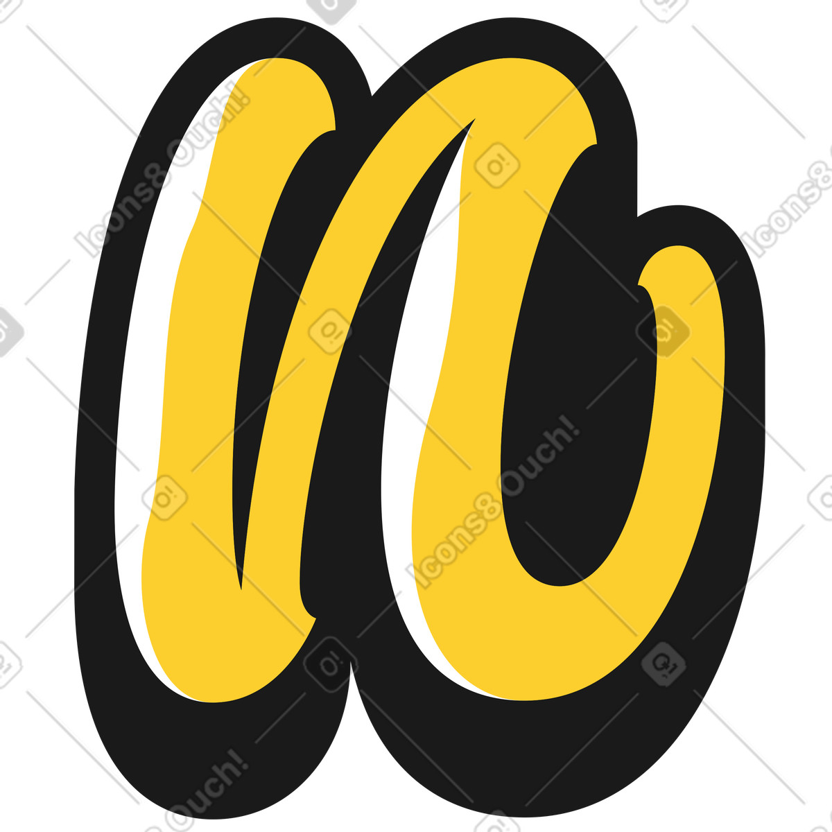 Taxi スタイルの 小文字n のイラストをPNG、SVG形式でダウンロード