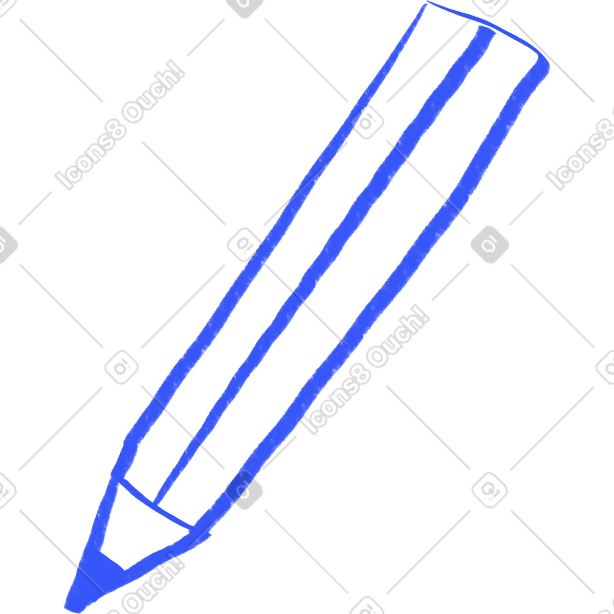 Ilustração de Blue lined pencil em no estilo Quirky para baixar em PNG, SVG