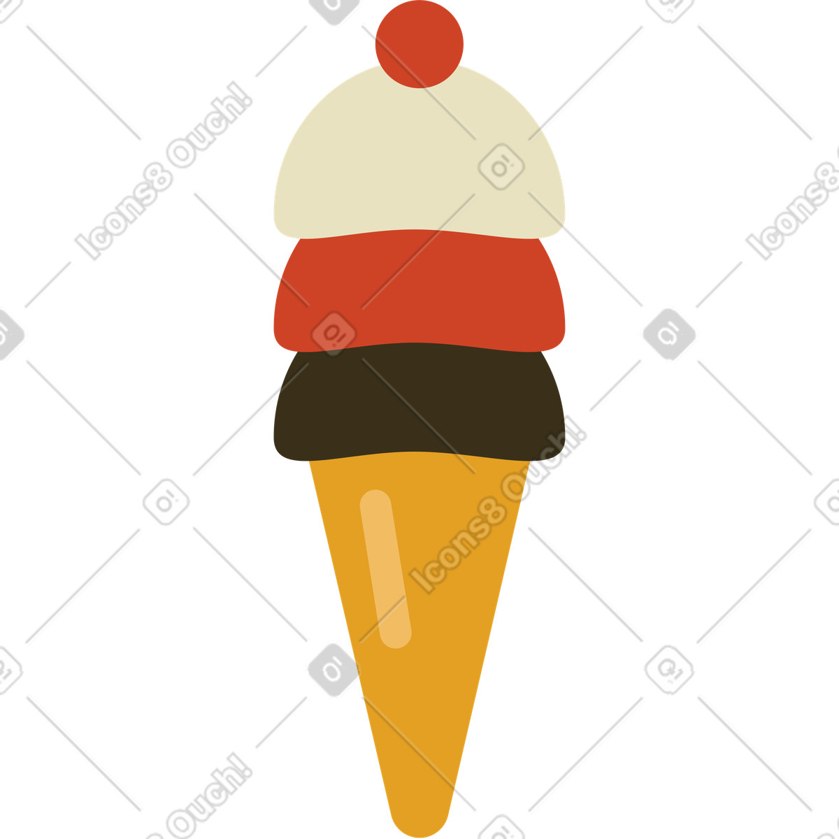 Cono gelato illustrazione in stile Arabica scarica in PNG, SVG