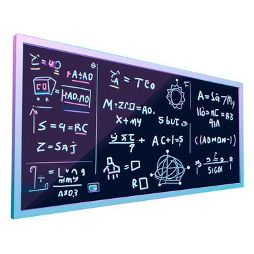 A gigantic blackboard filled with colorful doodles and equations