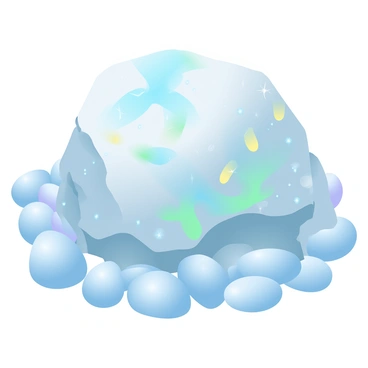 A large rock sits prominently on a bed of smooth pebbles. The surface of the rock is rough and textured, showcasing intricate mineral veins that run through it, displaying shades of blue, green, and gold. The rock catches the light, creating a shimmering effect that highlights the contrast between the rough exterior and the vibrant mineral patterns. Sunlight reflects off the glistening surfaces, enhancing the natural beauty of this geological formation.