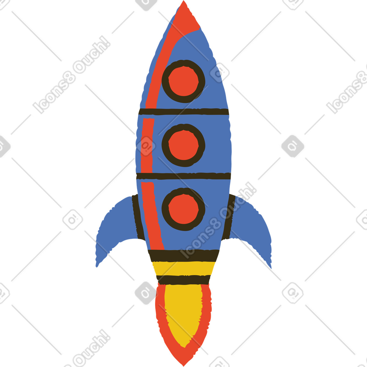 Bermuda スタイルの ロケット のイラストをPNG、SVG形式でダウンロード