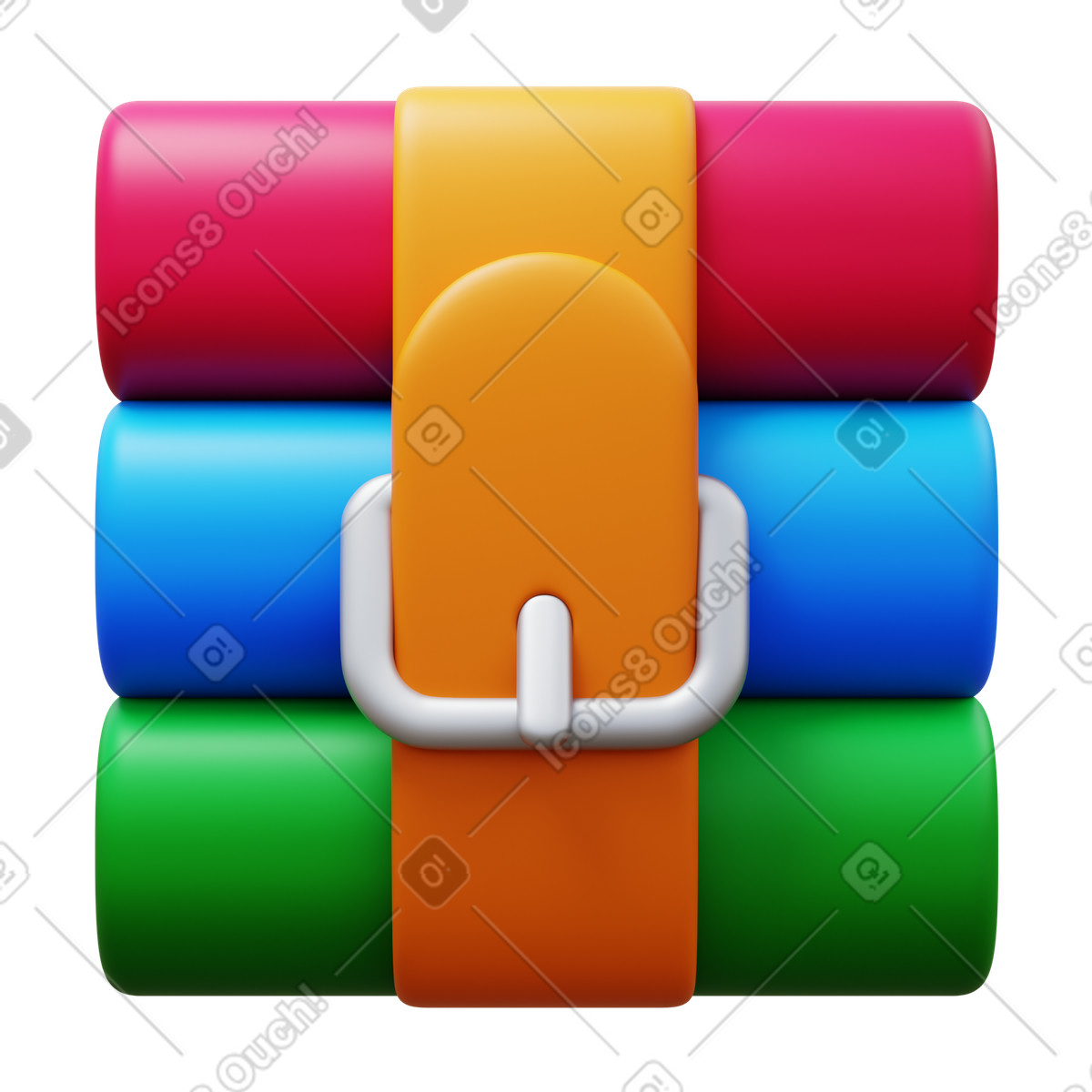 Winrar illustration in 3D Fluency style download in PNG, SVG