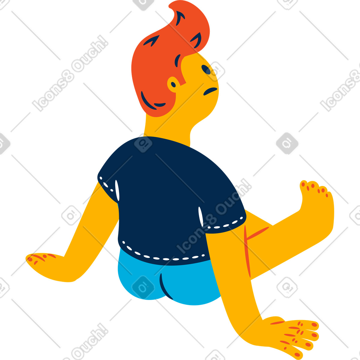 Ilustração de Homem sentado em no estilo Flame para baixar em PNG, SVG