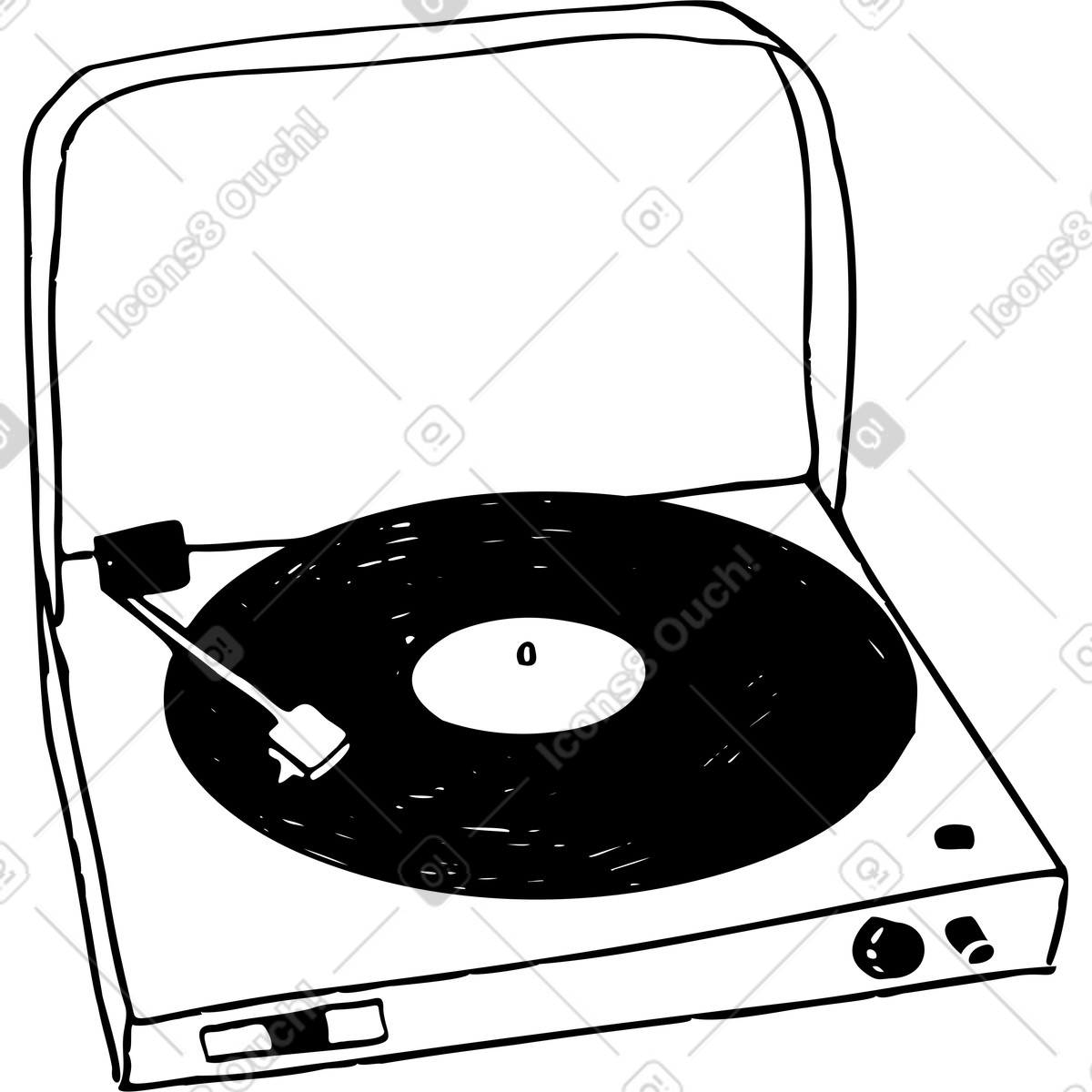 Ilustración Tocadiscos en estilo Marks a descargar en PNG y SVG