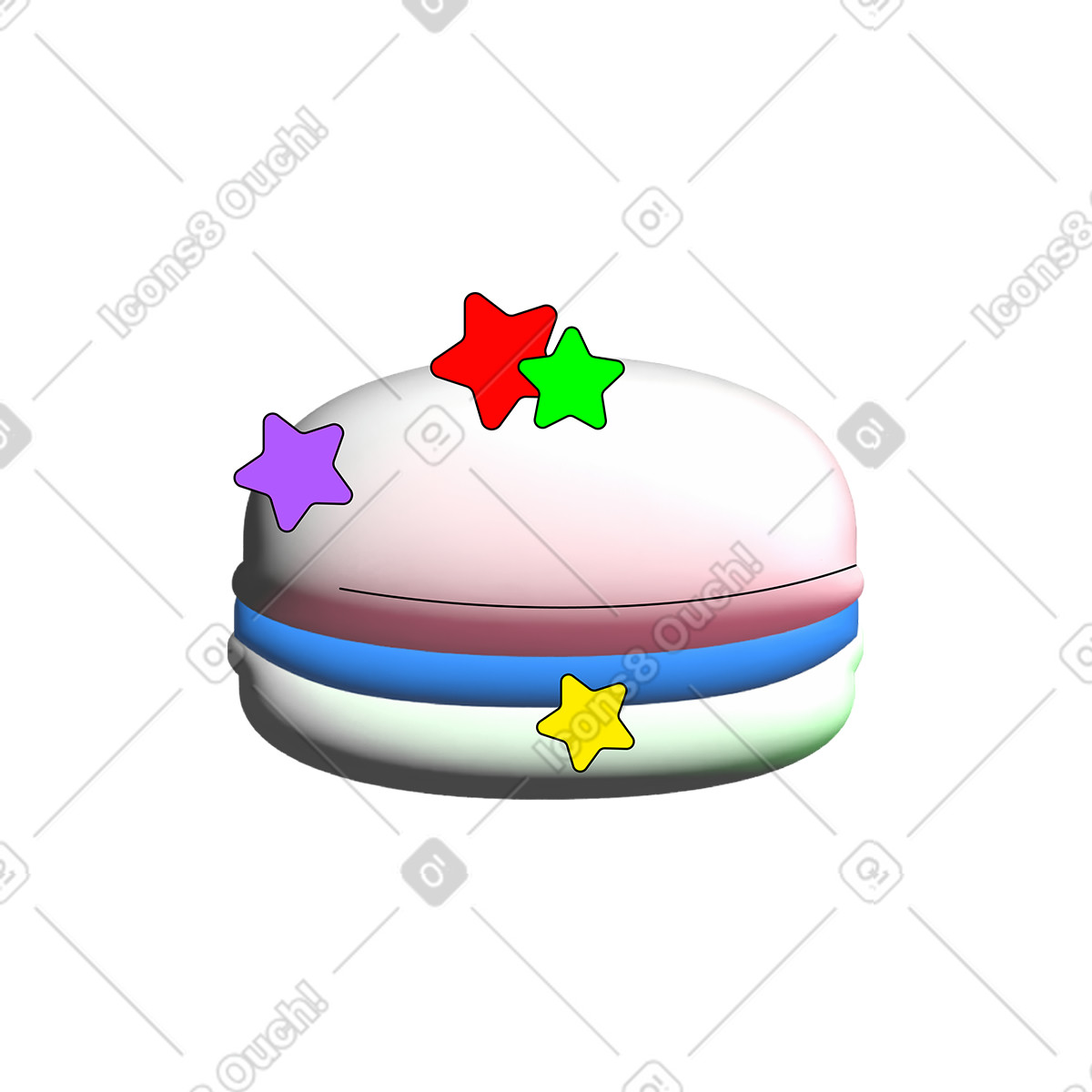 Illustration Gâteau avec des étoiles dans le style Pop à télécharger aux formats PNG, SVG