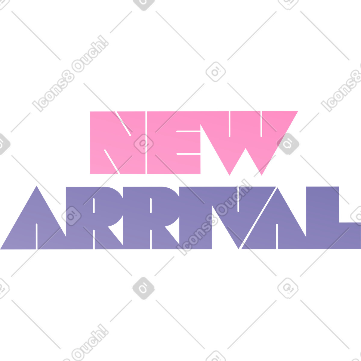 Ilustración Letras de texto nueva llegada en estilo Coworking a descargar en PNG y SVG