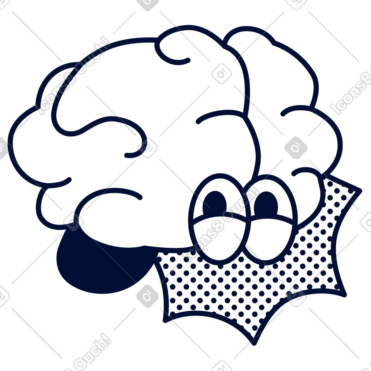 Human-like reasoning illustration showcasing neural thinking model and intelligent decision making clipart in PNG