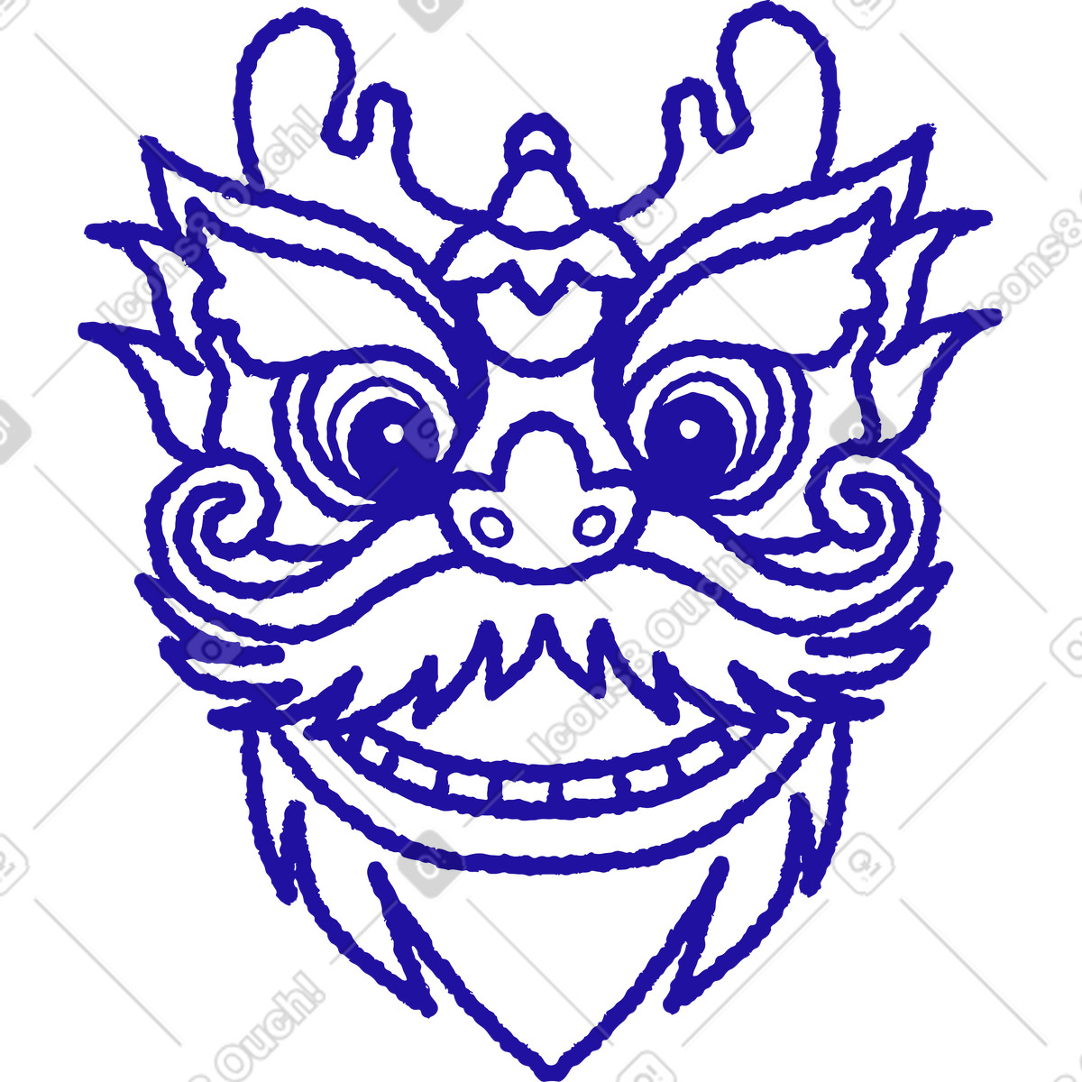 Whimsy スタイルの 中国のドラゴン のイラストをPNG、SVG形式でダウンロード