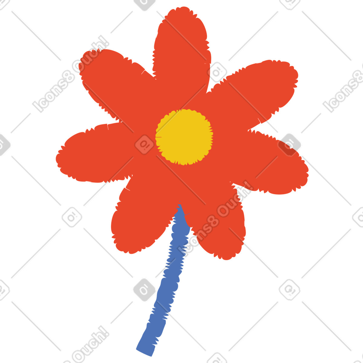 Ilustración Flor en estilo Bermuda a descargar en PNG y SVG