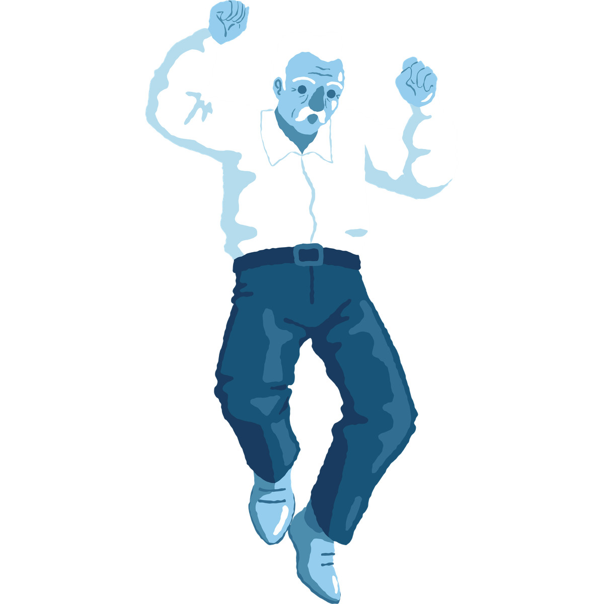 Old man jumping illustrazione in stile Cherry scarica in PNG, SVG