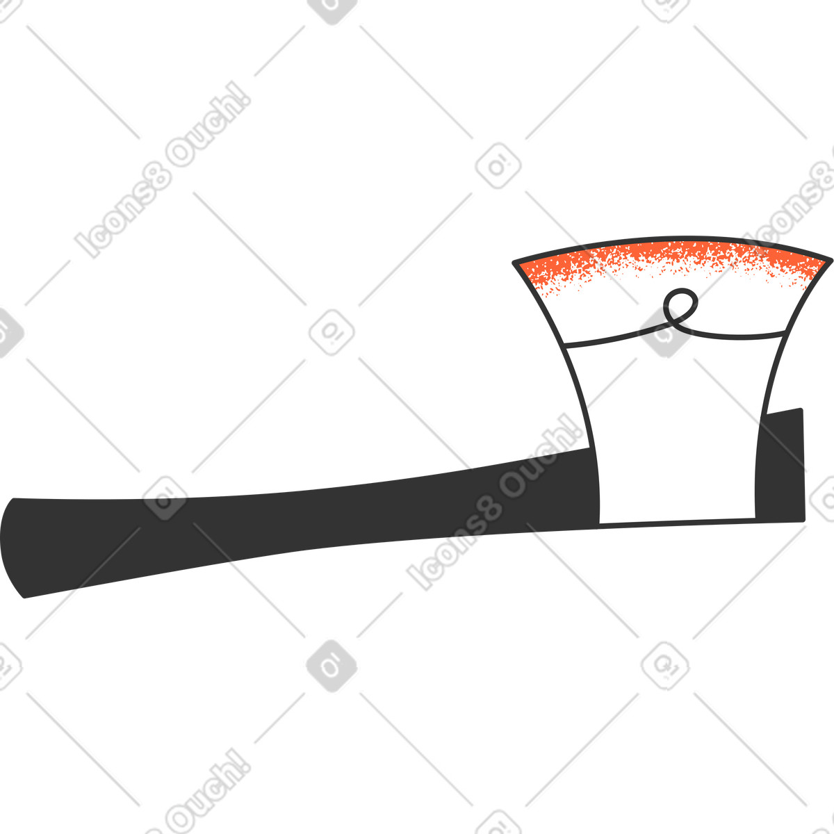Axe illustration in Crayon style download in PNG, SVG