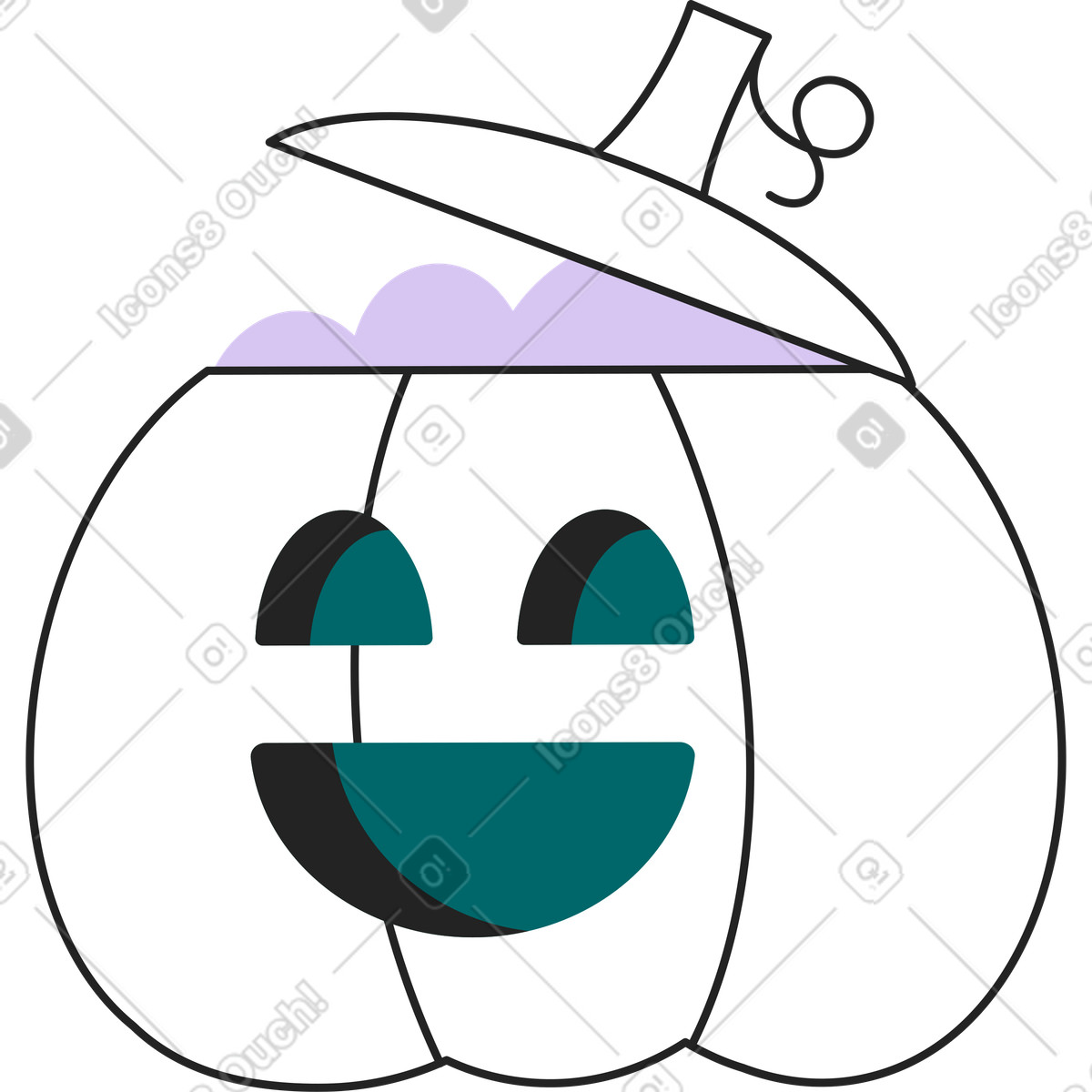 Pumpkin illustration in Sammy Line style download in PNG, SVG