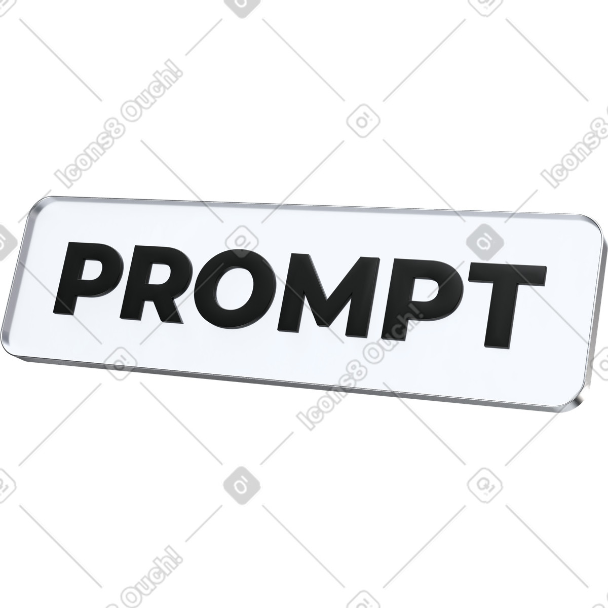 Comando prompt ai, input modello generativo, istruzioni intelligenza artificiale illustrazione in stile 3D Pro scarica in PNG, SVG