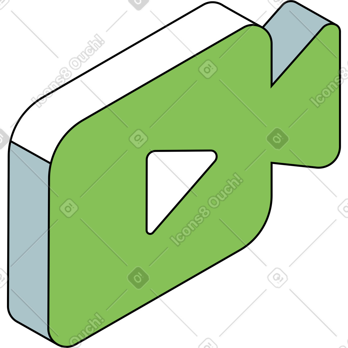 Video-symbol-Illustration im Isometric-Stil als Download in PNG, SVG