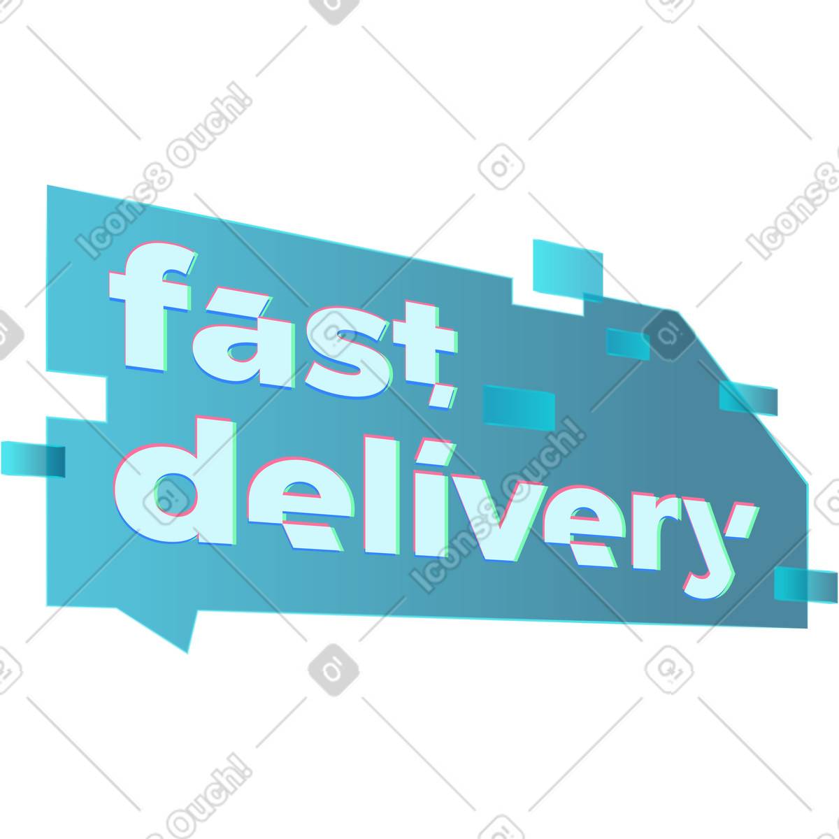 Illustration Texte livraison rapide lettrage dans le style Neon à télécharger aux formats PNG, SVG