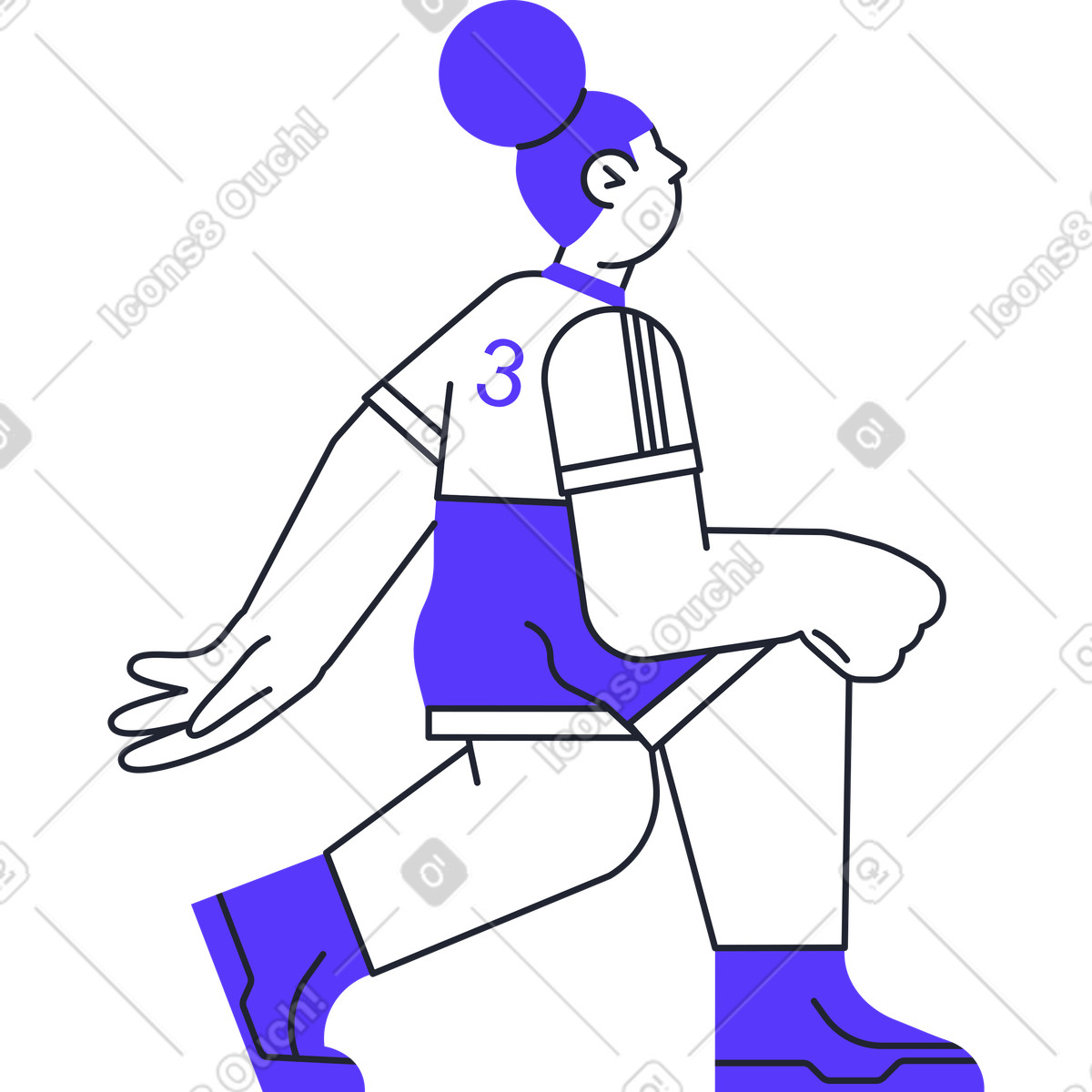 Table tennis player illustration in Pablita style download in PNG, SVG