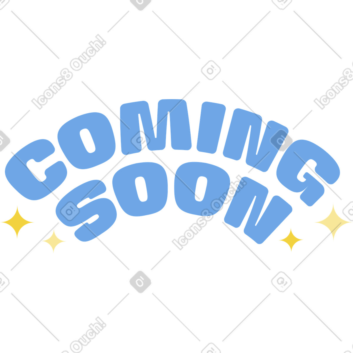 Lettering coming soon text illustration in Beam style download in PNG, SVG
