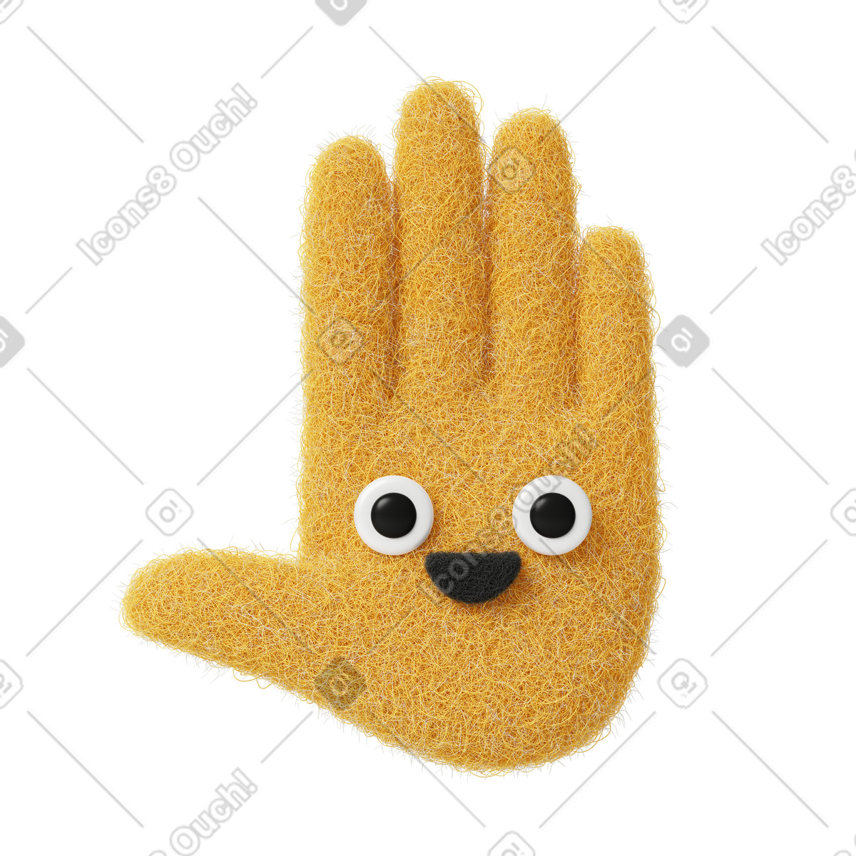 Carattere di arresto della mano illustrazione in stile Fuzzy scarica in PNG, SVG