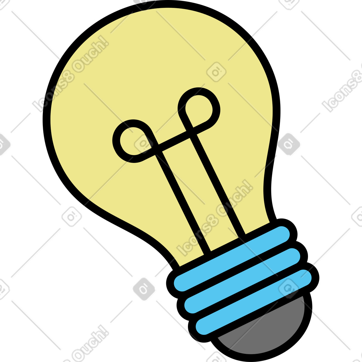 Bulb illustration in Mochi style download in PNG, SVG