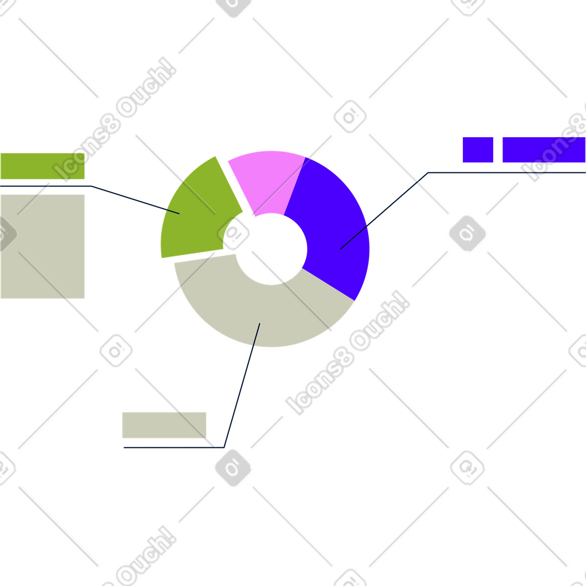 Pie chart illustration in PNG, SVG